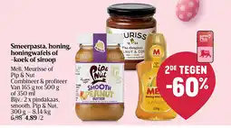 Delhaize Smeerpasta, honing, honingwafels of -koek of siroop aanbieding