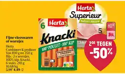 Delhaize Fijne vleeswaren of worstjes aanbieding
