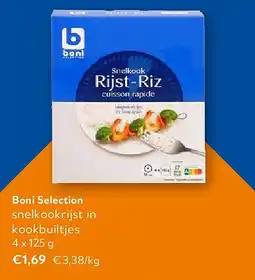 OKay Boni Selection snelkookrijst in kookbuiltjes 4 x 125 g aanbieding