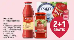 Delhaize Pastasaus of tomaten in blik aanbieding