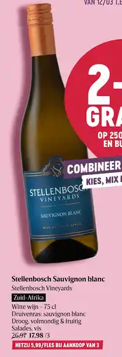 Delhaize Stellenbosch Sauvignon blanc aanbieding
