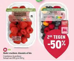 Delhaize Rode vruchten, klassiek of bio aanbieding