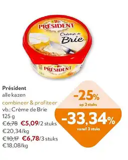 OKay Président Crème de Brie 125 g aanbieding