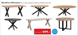 Woonsquare Stel zelf uw tafel samen aanbieding