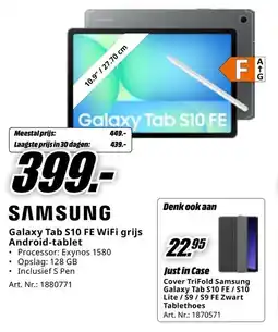 MediaMarkt SAMSUNG Galaxy Tab S10 FE WiFi grijs Android-tablet aanbieding