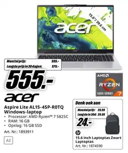 MediaMarkt Aspire Lite AL15-45P-ROTQ Windows-laptop acer aanbieding