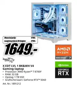 MediaMarkt X EDT LVL 1 BK&WH V4 Gaming-laptop aanbieding
