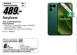 MediaMarkt fairphone Gen. 6 256 GB Groen Smartphone aanbieding