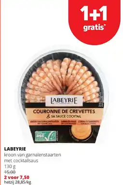 Spar LABEYRIE kroon van garnalenstaarten met cocktailsaus 130 g aanbieding