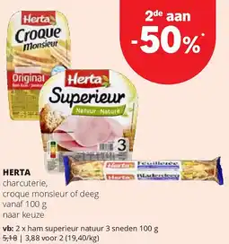 Spar HERTA charcuterie, croque monsieur of deeg vanaf 100 g aanbieding