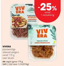 Spar VIVERA plantaardige vleesvervangers vanaf 175 g aanbieding