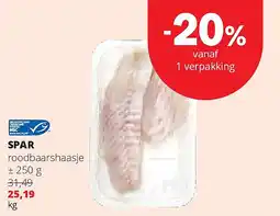 Spar SPAR roodbaarshaasje ± 250 g aanbieding
