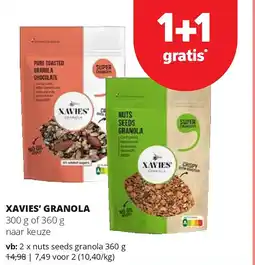 Spar XAVIES’ GRANOLA aanbieding