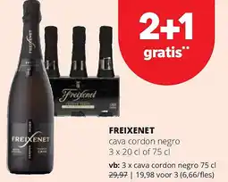 Spar FREIXENET cava cordon negro 3 x 20 cl of 75 cl aanbieding