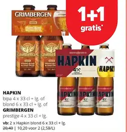 Spar HAPKIN bipa 4 x 33 cl + lg aanbieding