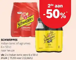 Spar SCHWEPPES indian tonic of agrumes 6 x 50 cl aanbieding