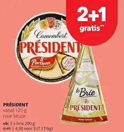 Spar PRÉSIDENT vanaf 125 g aanbieding
