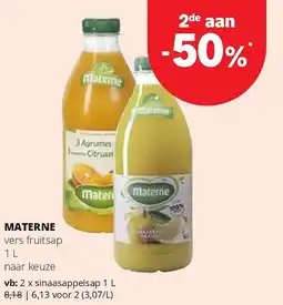 Spar MATERNE vers fruitsap 1 L aanbieding