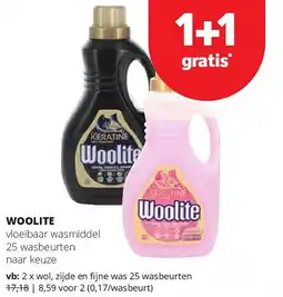 Spar WOOLITE vloeibaar wasmiddel 25 wasbeurten aanbieding