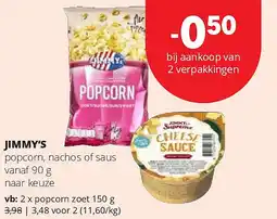 Spar JIMMY’S popcorn zoet 150 g aanbieding