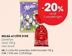 Spar MILKA of CÔTE D’OR aanbieding