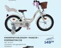 Supra Bazar Kinderfiets blossom +mandje + poppenstoeltje aanbieding