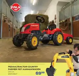 Supra Bazar Pedaaltractor country farmer met aanhanwagen aanbieding