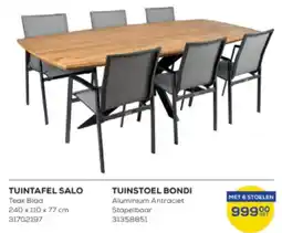 Supra Bazar Tuintafel salo + tuinstoel bondi aanbieding