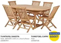 Supra Bazar Tuintafel dakota + tuinstoel capri aanbieding