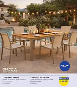 Supra Bazar Tuintafel byron + tuinstoel brisbane aanbieding