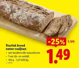 Lidl Rustiek brood noten-rozijnen aanbieding