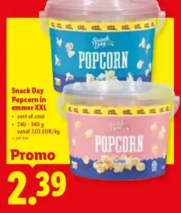 Lidl Snack Day Popcorn in emmer XXL aanbieding