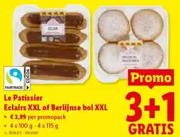 Lidl Le Patissier Eclairs XXL of Berlijnse bol XXL aanbieding