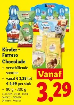 Lidl Kinder Ferrero Chocolade aanbieding