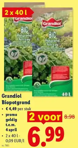 Lidl Grandiol Biopotgrond aanbieding