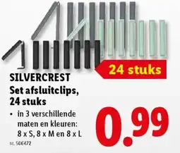 Lidl Silvercrest set afsluitclips, 24 stuks aanbieding