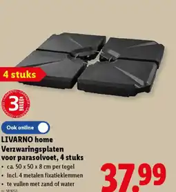 Lidl Livarno home verzwaringsplaten voor parasolvoet aanbieding