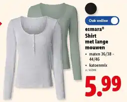 Lidl esmara Shirt met lange mouwen aanbieding