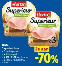 Lidl Herta Superieur ham aanbieding