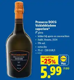 Lidl Prosecco DOCG Valdobbiadene superiore aanbieding