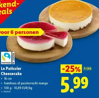 Lidl Le Patissier Cheesecake aanbieding