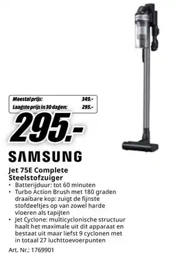 MediaMarkt Samsung Jet 75E Complete Steelstofzuiger aanbieding