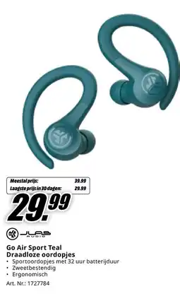 MediaMarkt Go Air Sport Teal Draadloze oordopjes aanbieding