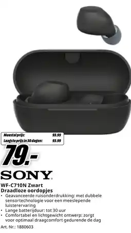 MediaMarkt Sony WF-C710N Zwart Draadloze oordopjes aanbieding