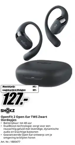 MediaMarkt Shokz OpenFit 2 Open-Ear TWS Zwart Oordopjes aanbieding