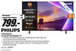 MediaMarkt Philips 75PUS8500 4K QLED Ambilight TV aanbieding