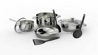 Makro Lagostina Kookset Venere zilver/zwart 9-delig aanbieding