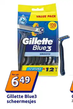 Action Gillette Blue3 scheermesjes aanbieding