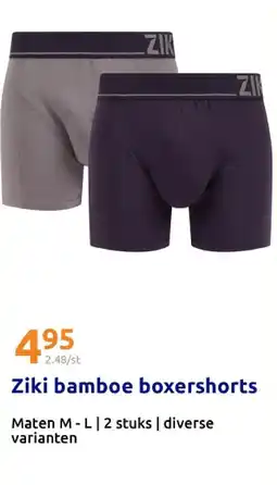 Action Ziki bamboe boxershorts aanbieding