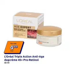 Action L'Oréal Triple Action Anti-Age dagcrème 45+ Pro-Retinol aanbieding